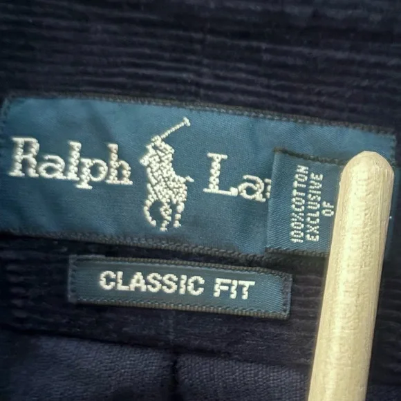RALPH LAUREN Vintage Corduroy Button Down Shirt | Classic Fit | Navy | Large - Picture 6 of 7